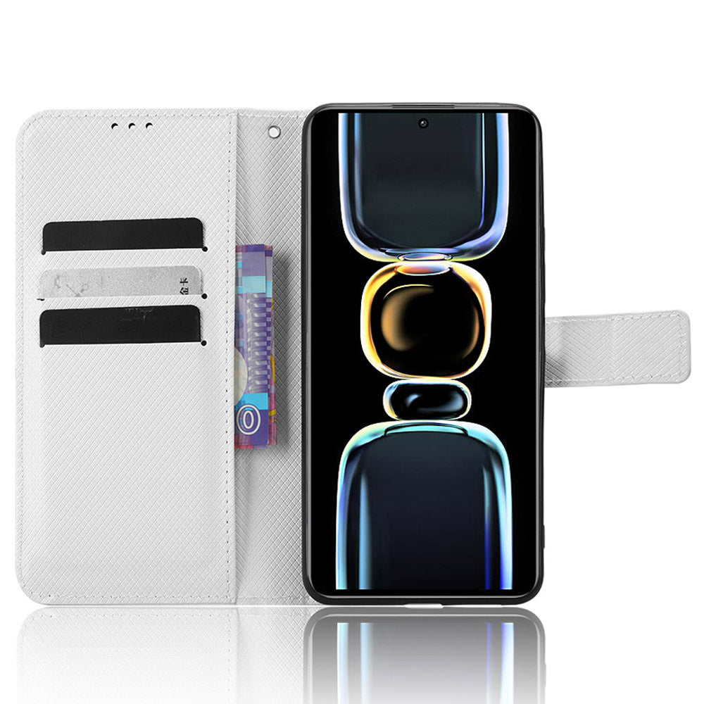 Phone Leather Cover for Xiaomi Redmi K60E 5G Diamond Texture Stand Wallet Phone Case Phone Leather Cover for Xiaomi Redmi K60E 5G Diamond Texture Stand Wallet Phone Case